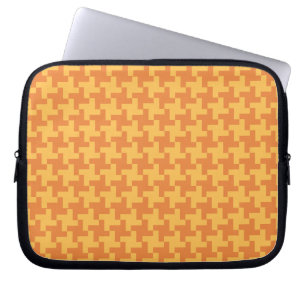 Laptop Sleeve, Orange Dogstooth Check Sleeve
