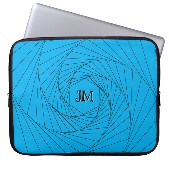 Laptop Sleeve - Perspective Optical Illusion Blue (Front)