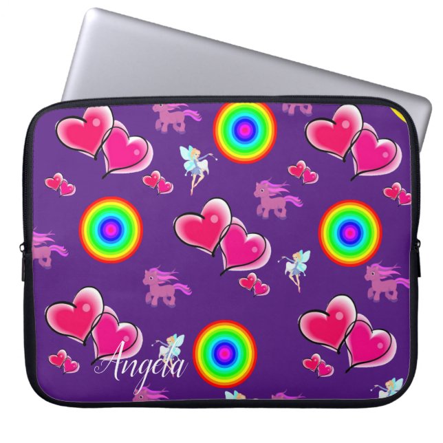 Laptop Sleeve Pink Hearts (Front)