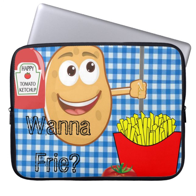 Laptop Sleeve Potato, French Fries, Ketchup (Front)