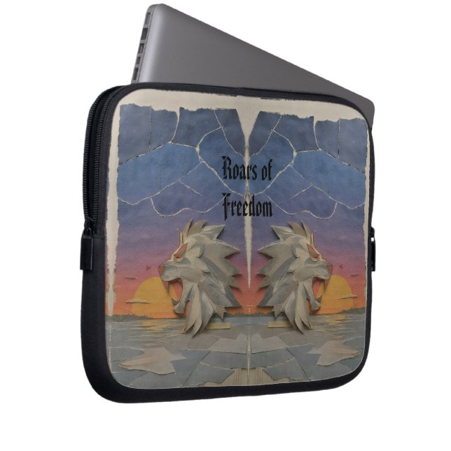 Laptop Sleeve – Roaring Sunset Lion (Front Right)