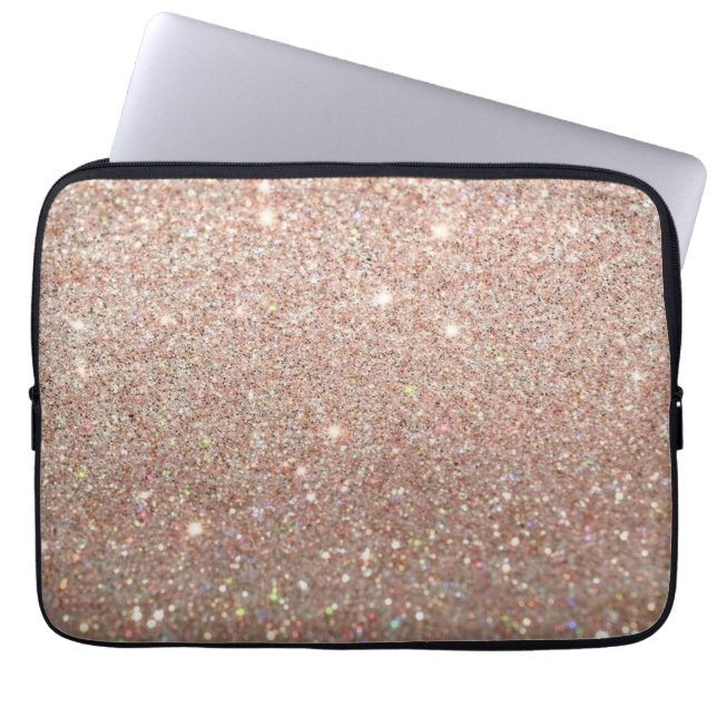 Laptop Sleeve - Rose Gold Glitter (Front)