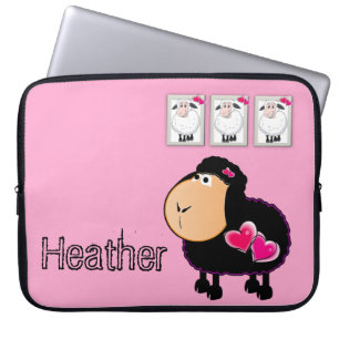 Laptop Sleeve Sheep Pink Hearts