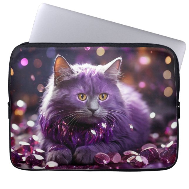 Laptop Sleeve – Stylish Cat Design (Front)