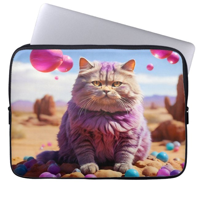 Laptop Sleeve – Stylish Cat Design  (Front)