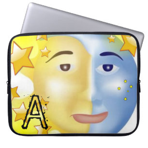 Laptop Sleeve Sun Moon Yellow Stars
