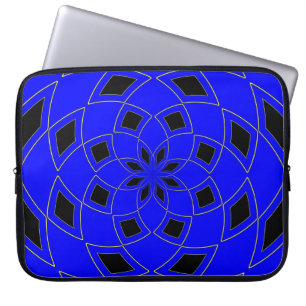 Laptop Sleeve with blue black Abstract Design