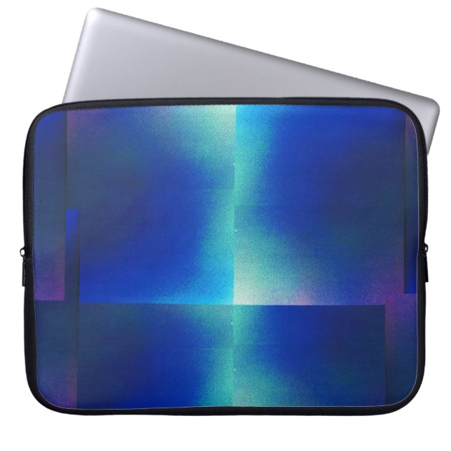 Laptop Sleeve with Blue & Turquoise Design (Front)