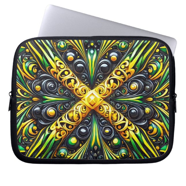Laptop Sleeve with Jamaican Colours Design (Front)