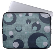 Laptop Sleeves "Circle" Shabby Blue Var01 Vintage