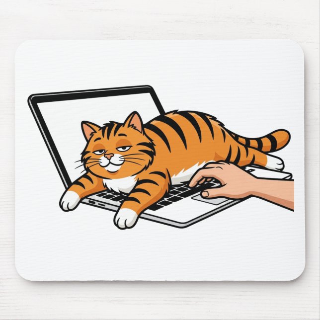  Laptop StickerWork From Home Cat  Mouse Mat (Front)