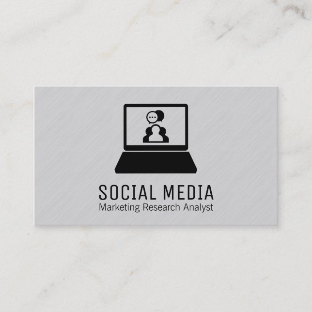 Laptop | Texture Lines 2 Business Card (Front)