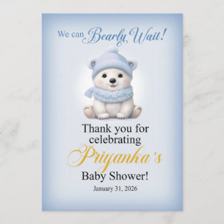 LAQUITA polar bear Baby Shower sign for Priyanka Invitation