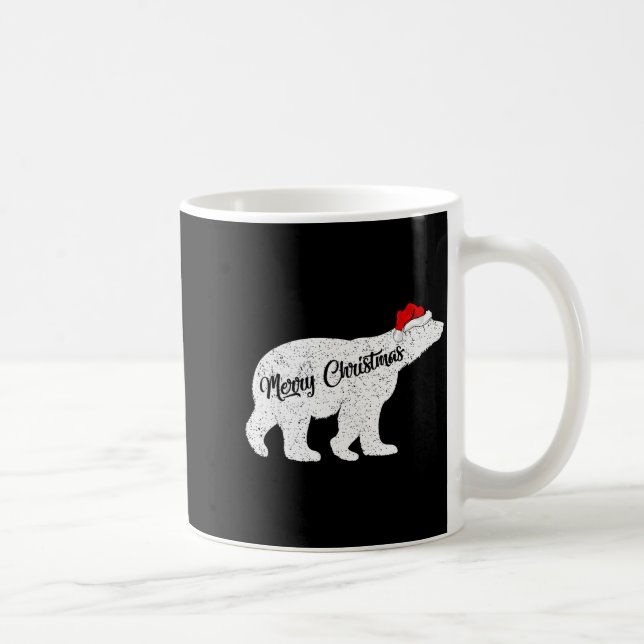Lar Bear Animal Lover Xmas Santa Hat Lar Bear Chri Coffee Mug (Right)