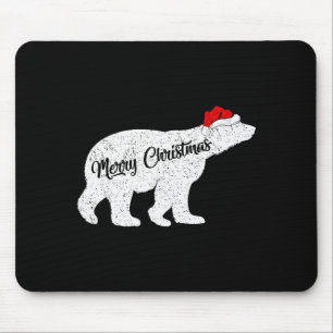 Lar Bear Animal Lover Xmas Santa Hat Lar Bear Chri Mouse Mat