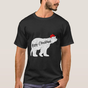 Lar Bear Animal Lover Xmas Santa Hat Lar Bear Chri T-Shirt