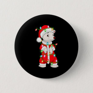 Lar Bear Christmas Lights Santa Costume Cute Anima 6 Cm Round Badge