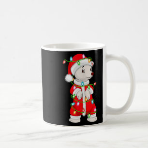 Lar Bear Christmas Lights Santa Costume Cute Anima Coffee Mug