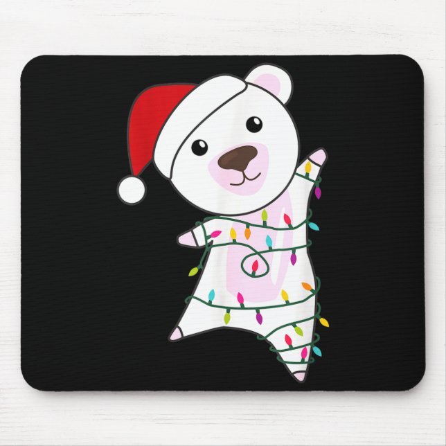 Lar Bear Christmas Santa Claus Lights Lar Bears  Mouse Mat (Front)