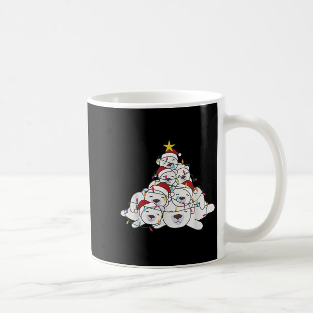 Lar Bear Christmas Tree Funny Animal Christmas Lar Coffee Mug (Right)