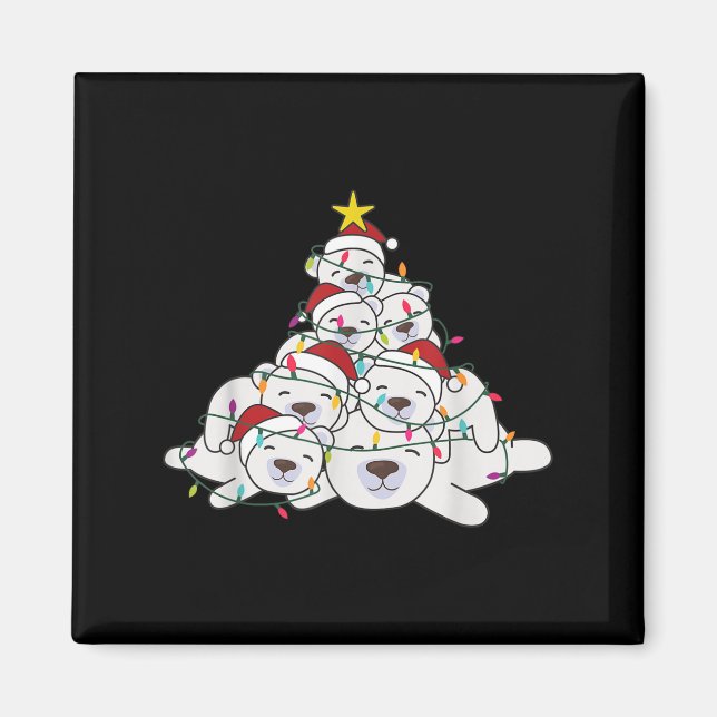 Lar Bear Christmas Tree Funny Animal Christmas Lar Magnet (Front)