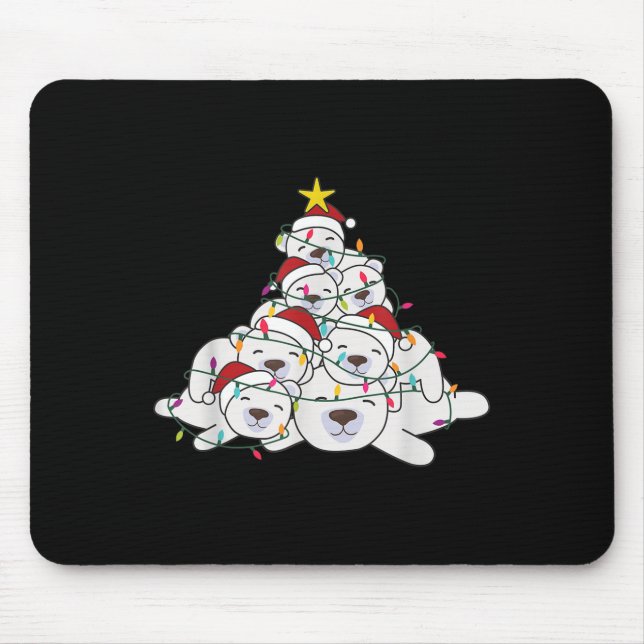 Lar Bear Christmas Tree Funny Animal Christmas Lar Mouse Mat (Front)