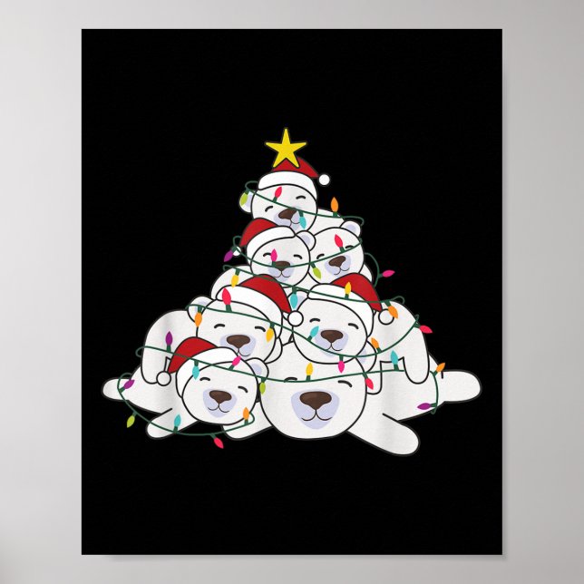 Lar Bear Christmas Tree Funny Animal Christmas Lar Poster (Front)