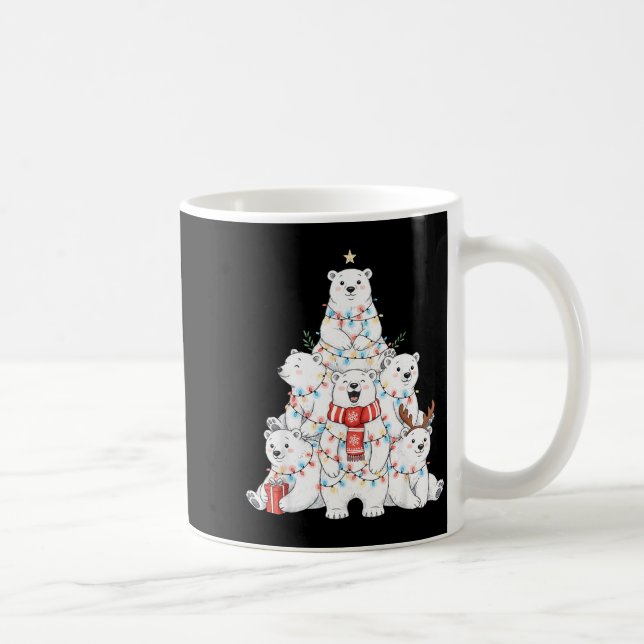 Lar Bear Christmas Tree Xmas Pajamas  Coffee Mug (Right)