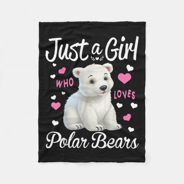 Lar Bear Girl Women Funny Just A Girl Who Love Lar Fleece Blanket (Front)