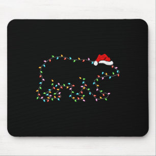 Lar Bear Xmas Lighting Santa Hat Lar Bear Christma Mouse Mat