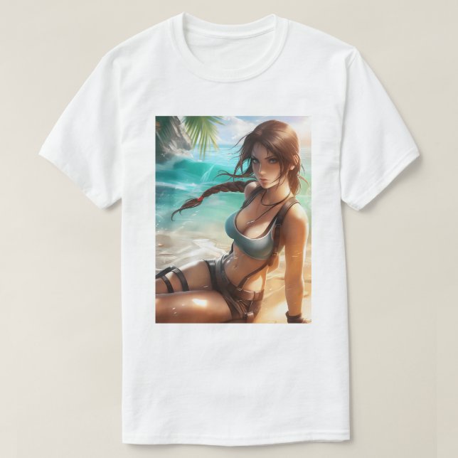 Lara Croft Swimsuit 7 T-Shirt (Design Front)