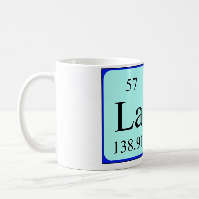 Lara periodic table name mug (Left)