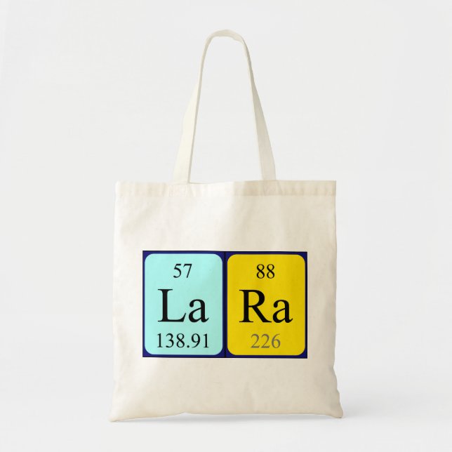 Lara periodic table name tote bag (Front)