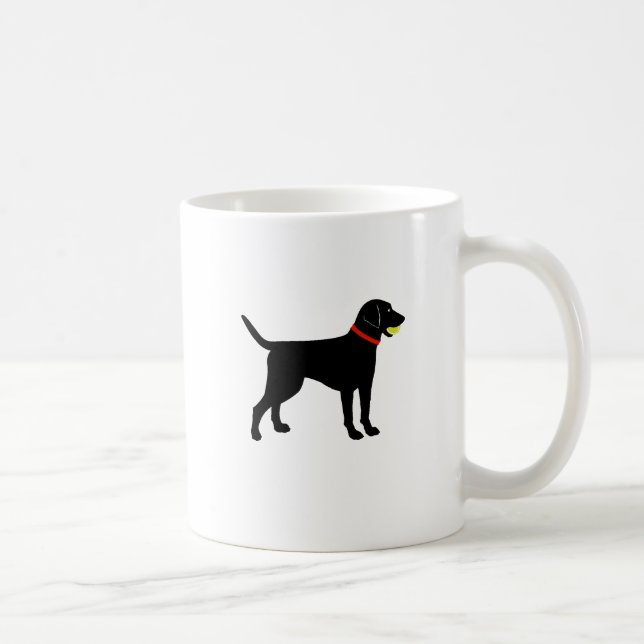 Larador Fetch, Black Lab play ball Coffee Mug (Right)
