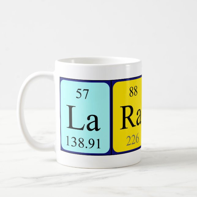 Laraine periodic table name mug (Left)