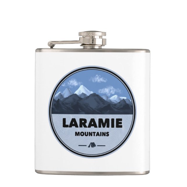 Laramie Mountains Wyoming Colorado Camping Hip Flask (Front)
