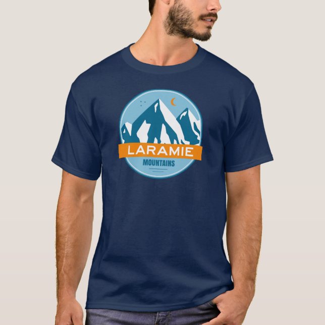 Laramie Mountains Wyoming Stars Moon T-Shirt (Front)