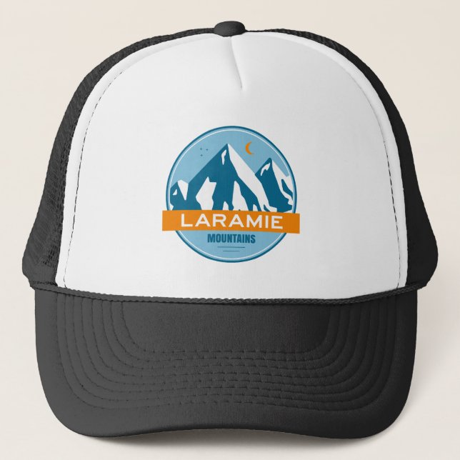 Laramie Mountains Wyoming Stars Moon Trucker Hat (Front)