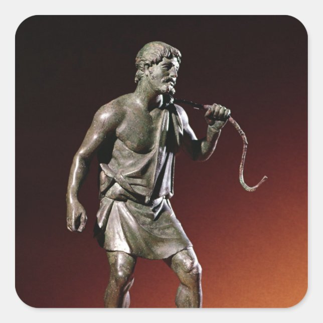 Lararium statuette of a water carrier square sticker (Front)