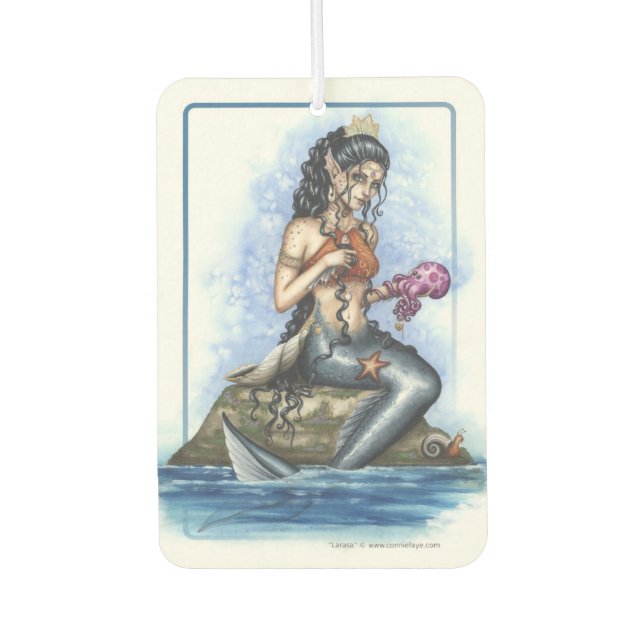 Larasa - Mermaid Princess Fantasy Illustration Car Air Freshener (Front)