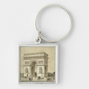 L'Arc de Triomphe, Paris, engraved by Auguste Bry Key Ring