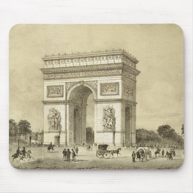 L'Arc de Triomphe, Paris, engraved by Auguste Bry Mouse Mat (Front)