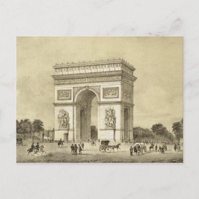 L'Arc de Triomphe, Paris, engraved by Auguste Bry Postcard (Front)