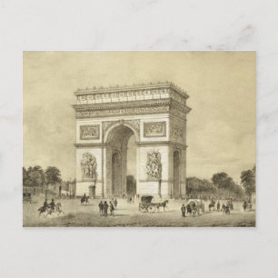 L'Arc de Triomphe, Paris, engraved by Auguste Bry Postcard