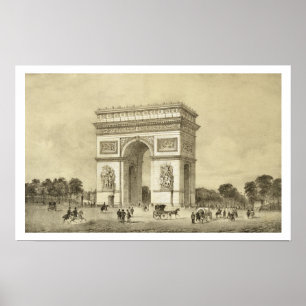 L'Arc de Triomphe, Paris, engraved by Auguste Bry Poster
