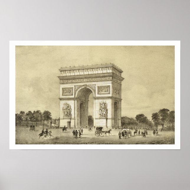 L'Arc de Triomphe, Paris, engraved by Auguste Bry Poster (Front)