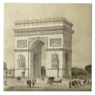 L'Arc de Triomphe, Paris, engraved by Auguste Bry Tile
