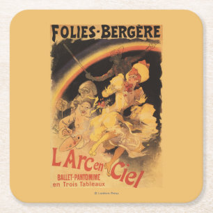 L'Arc-en-Ciel Ballet at Folies-Bergere Square Paper Coaster