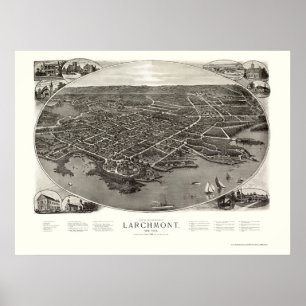 Larchmont, NY Panoramic Map - 1904 Poster