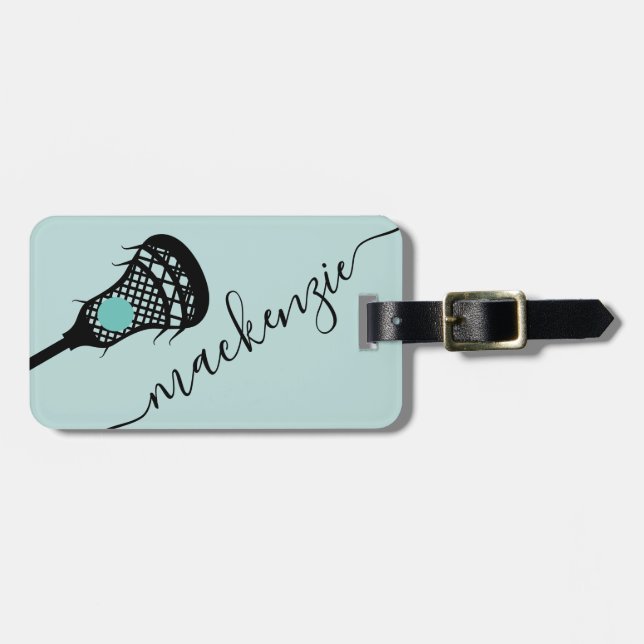 Larcrosse Stick Personalised Monogram Luggage Tag (Front Horizontal)